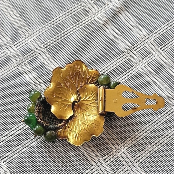 Vintage Brass and Glass Beads Single Shoe Clip - Picture 4 of 7
